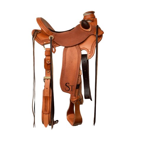 Western Leather A Fork Wade Tree Roping Ranch Horse Saddle Tack Set