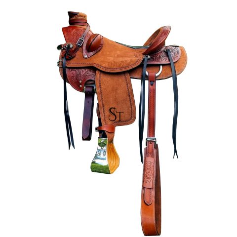 Western Leather A Fork Wade Tree Roping Ranch Horse Saddle Tack Set