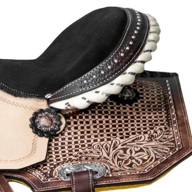 Western Horse Barrel Saddle Leather Tack Set - Sazaar Tack