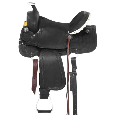 Western Barrel Racing Horse Saddle Pleasure Trail Floral Tooled Leather Rodeo Cowboy Tack Set