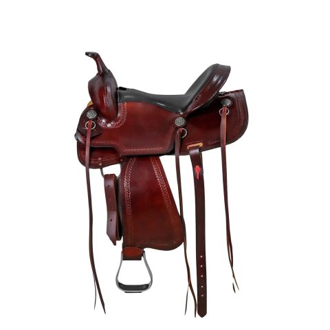 Western Barrel Racing Horse Saddle Pleasure Trail Floral Tooled Leather Rodeo Cowboy Tack Set