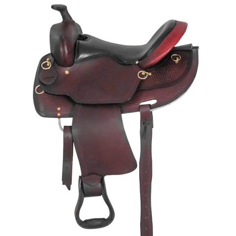 Western Barrel Racing Horse Saddle Pleasure Trail Floral Tooled Leather Rodeo Cowboy Tack Set