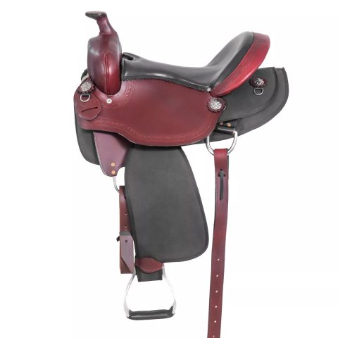 Western Barrel Racing Horse Saddle Pleasure Trail Floral Tooled Leather Rodeo Cowboy Tack Set