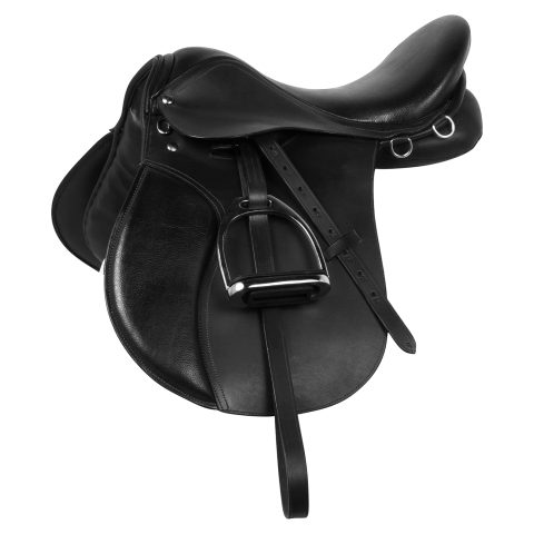 Leather Show Jumping Eventing English Riding Horse Saddle TACK Stirrups Leathers All Purpose 12" to 18"