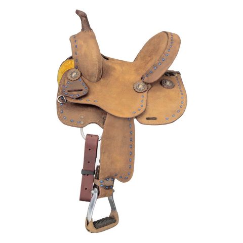 8" Kids Western Miniature Horse Trail Mini Leather Saddle Floral Tooled Tack Set