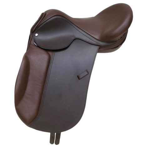 English Dressage Cow Leather with Full Covered Softie Horse Saddle 12" to 18"
