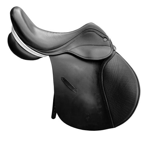 English Dressage Cow Leather with Full Covered Softie Horse Saddle 12" to 18"