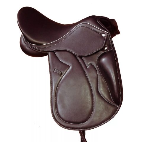 English Dressage Cow Leather with Full Covered Softie Horse Saddle 12" to 18"