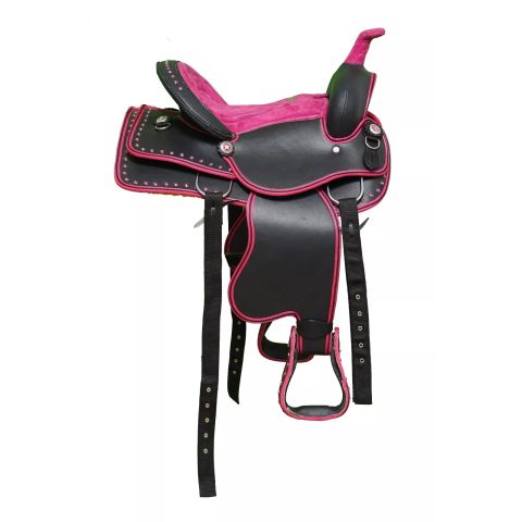 Western Barrel Racing Horse Saddle Pleasure Trail Floral Tooled Leather Rodeo Cowboy Tack Set