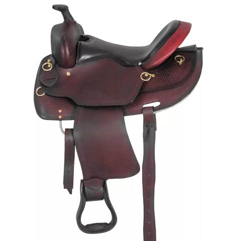 Western Barrel Racing Horse Saddle Pleasure Trail Floral Tooled Leather Rodeo Cowboy Tack Set