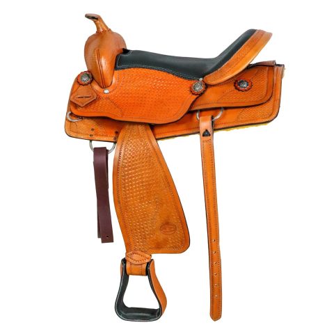 Western Barrel Racing Horse Saddle Pleasure Trail Floral Tooled Leather Rodeo Cowboy Tack Set