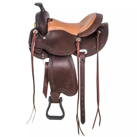 Western Barrel Racing Horse Saddle Pleasure Trail Floral Tooled Leather Rodeo Cowboy Tack Set