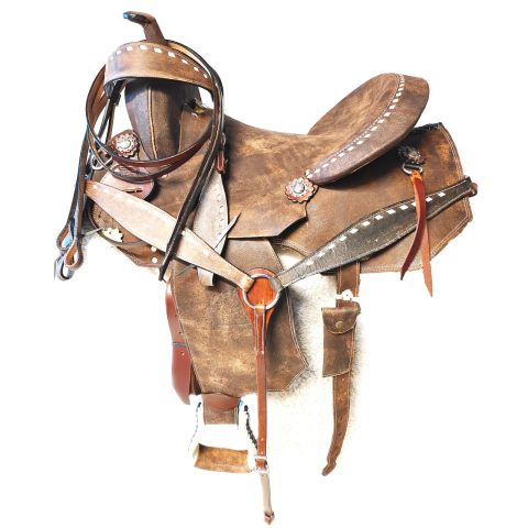 Western Barrel Racing Horse Saddle Pleasure Trail Floral Tooled Leather Rodeo Cowboy Tack Set