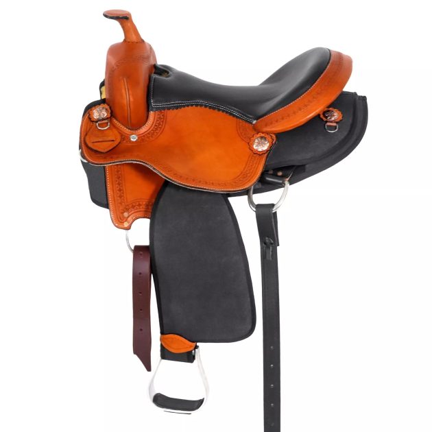 Western Horse Barrel Saddle Leather Tack Set - Sazaar Tack