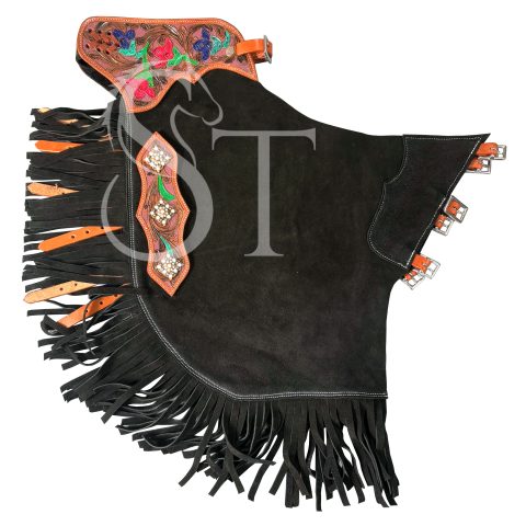 Custom Made Western Leather Chinks Solid Yoke for Men Women Kids