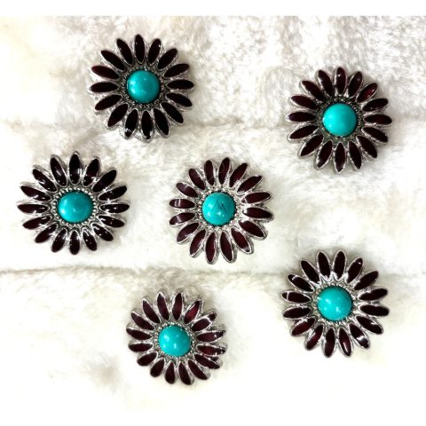 6 Pcs Western Show Horse Saddle Conchos Stainless Steel with Screws