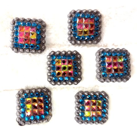 6 Pcs Western Show Horse Saddle Conchos Stainless Steel with Screws