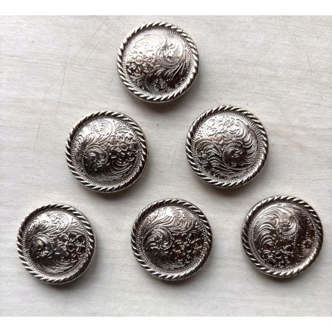6 Pcs Western Show Horse Saddle Conchos Stainless Steel with Screws