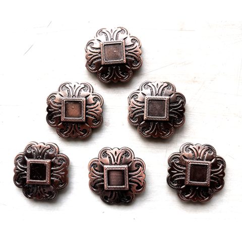 6 Pcs Western Show Horse Saddle Conchos Stainless Steel with Screws