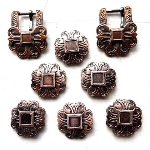 6 Pcs Western Show Horse Saddle Conchos Stainless Steel with Screws