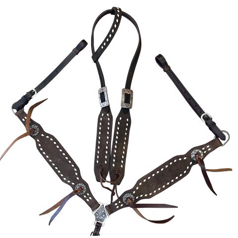 Western Saddle Horse Headstall Breast Collar Reins Tack Set Western Saddle Horse Headstall Breast Collar Reins Tack Set