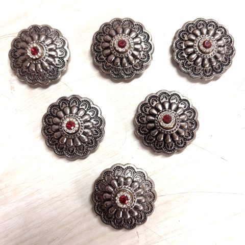 6 Pcs Western Show Horse Saddle Conchos Stainless Steel with Screws