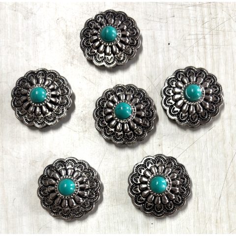 6 Pcs Western Show Horse Saddle Conchos Stainless Steel with Screws