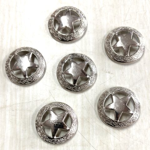 6 Pcs Western Show Horse Saddle Conchos Stainless Steel with Screws