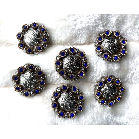 6 Pcs Western Show Horse Saddle Conchos Stainless Steel with Screws